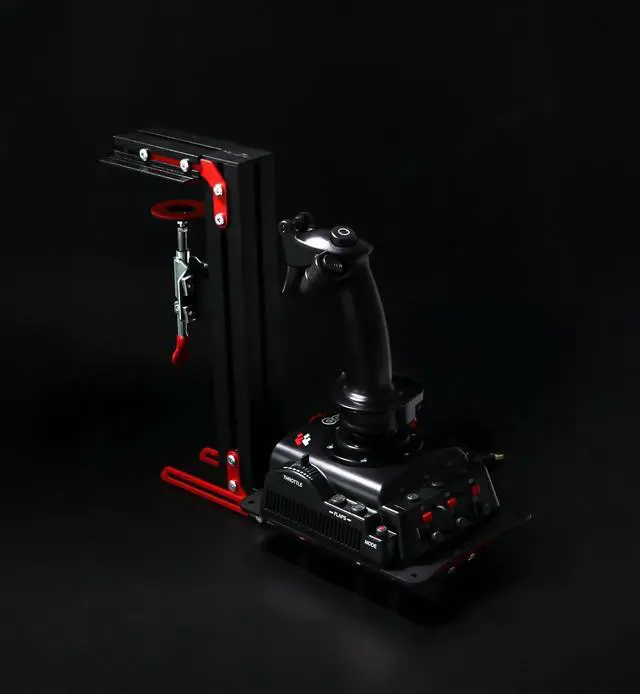 Alt view image 3 of 7 - J-PEIN Flight Simulator Desk Mount (2-Pack), Heavy Duty Steel Stand for HOTAS Joystick and Throttle Systems