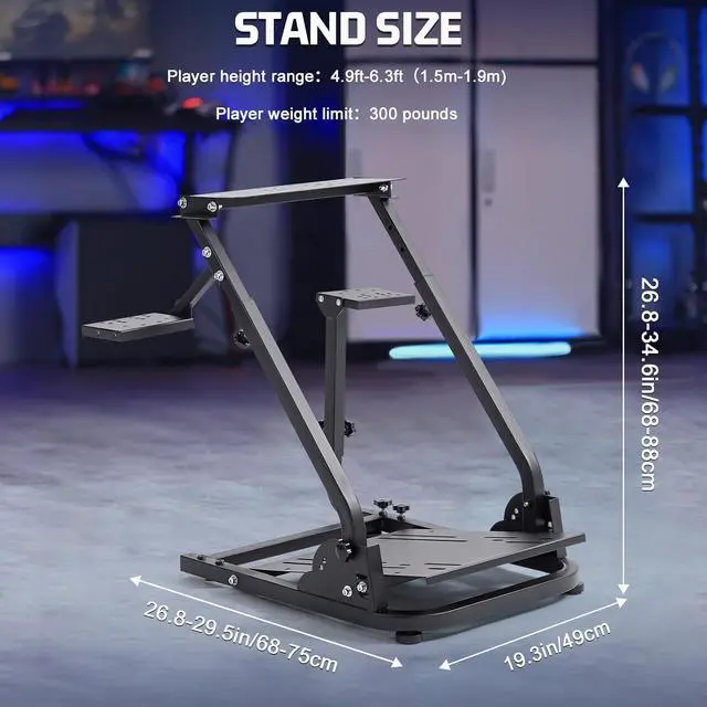 Alt view image 4 of 7 - Marada Racing Steering Wheel Stand Adjustable Driving Simulator Cockpit Fit for Thrustmaster T300RS T500RS, for Logitech G929 923 Wheel & Pedals & Handbrake Purchase Separately
