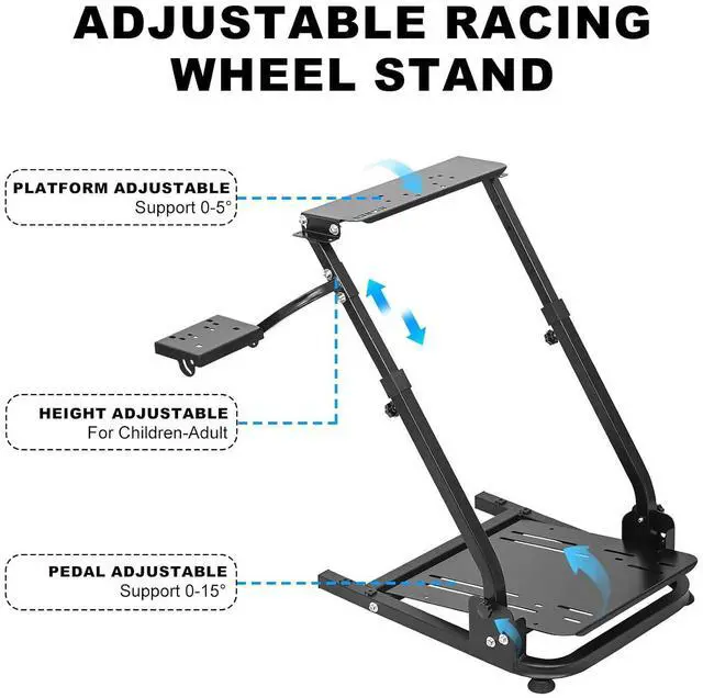 Alt view image 3 of 7 - CXRCY Racing Wheel Stand, Adj Height & Foldable for G920 G29 G27 G25