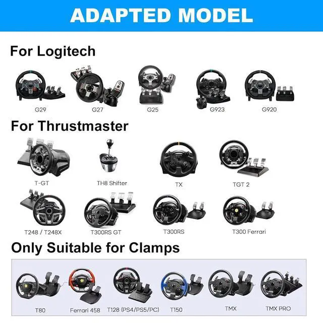 Alt view image 5 of 7 - CXRCY Racing Wheel Stand, Adj Height & Foldable for G920 G29 G27 G25