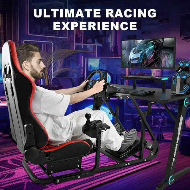 Alt view image 7 of 7 - CXRCY Racing Wheel Stand, Adj Height & Foldable for G920 G29 G27 G25