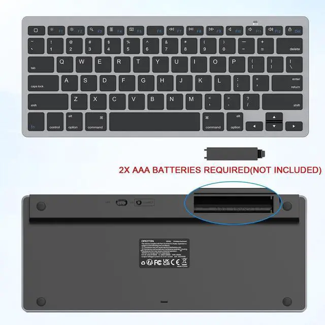 Alt view image 5 of 7 - OMOTON Bluetooth Keyboard for iPad & More, Grey