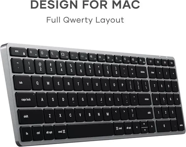 Alt view image 3 of 6 - Satechi Slim X2 Bluetooth Backlit Keyboard, Multi-Device Sync, Space Gray