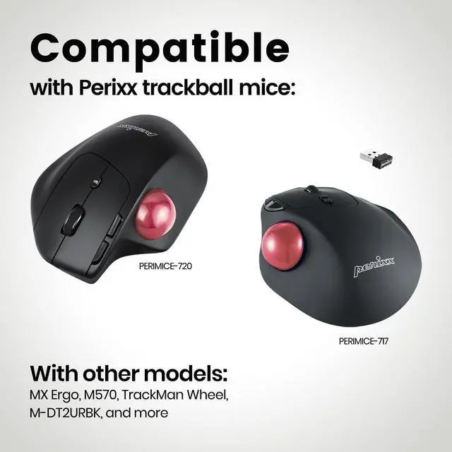 Alt view image 4 of 7 - Perixx PERIPRO-303 1.34 Inches Trackball - Replacement Ball for M570, PERIMICE-517/520/717/720, and Other Compatible Trackball Mouse (Pink)