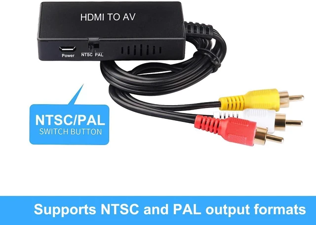 Alt view image 5 of 7 - HDMI to RCA Converter, HDMI to AV Composite Adapter Supports PAL/NTSC
