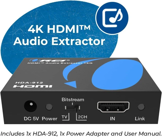 Alt view image 5 of 7 - OREI 4K@60Hz HDMI Audio Converter Extractor- SPDIF & 3.5mm Output, HDCP 2.2