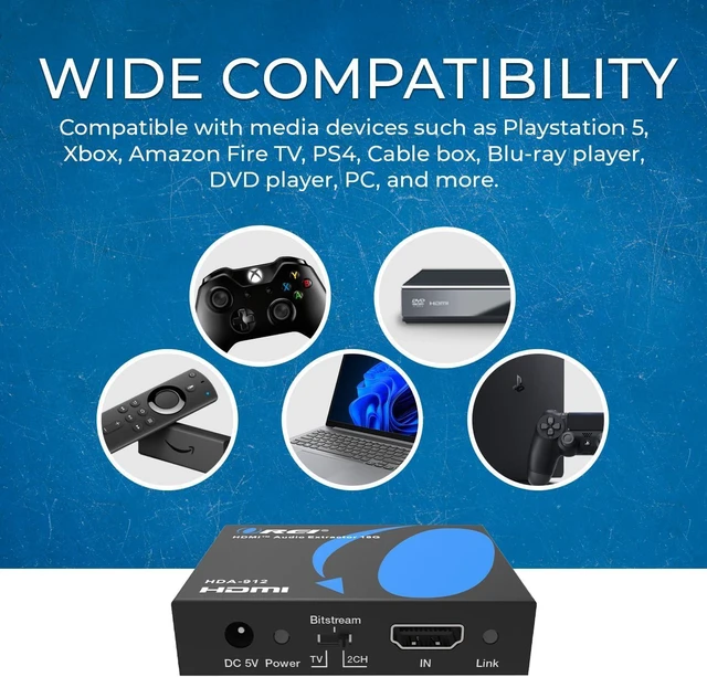 Alt view image 7 of 7 - OREI 4K@60Hz HDMI Audio Converter Extractor- SPDIF & 3.5mm Output, HDCP 2.2