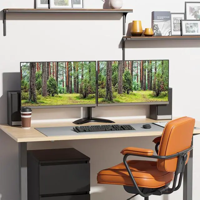 Alt view image 6 of 7 - WALI Freestanding Dual Monitor Stand for 13-27 inch Screens, 22 lbs per Arm