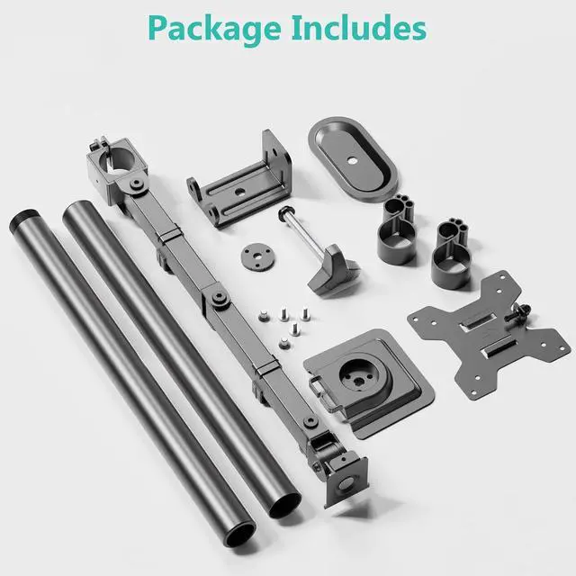 Alt view image 7 of 7 - WALI Tall Monitor Arm Mount for Desk for 13-34 inch Screens, 22 lbs per Arm