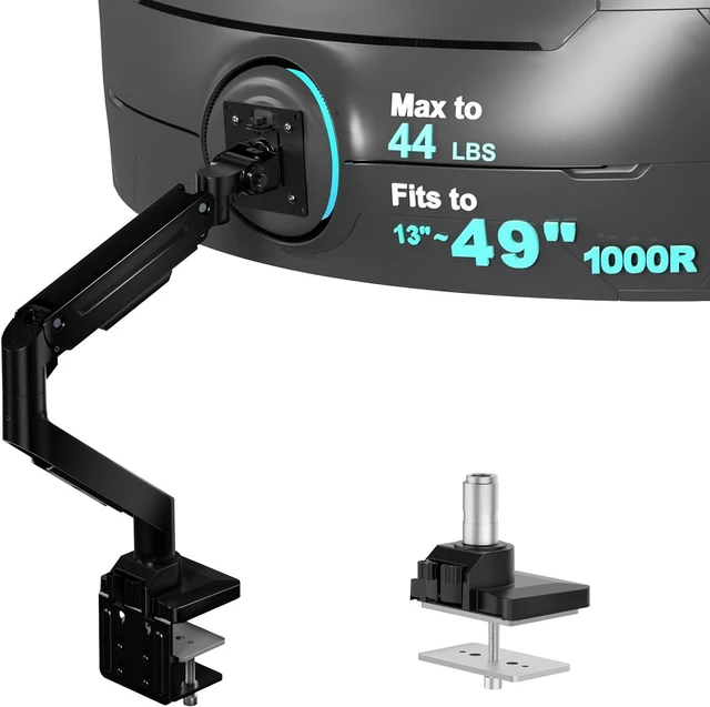 Main image of WALI Heavy Duty Monitor Arm for 13-49 inch 1000R Curved Screen, up to 44lbs