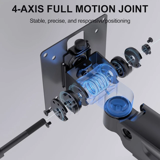 Alt view image 3 of 7 - WALI Heavy Duty Monitor Arm for 13-49 inch 1000R Curved Screen, up to 44lbs