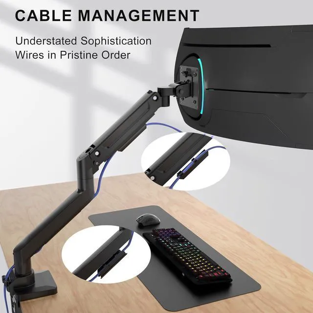 Alt view image 7 of 7 - WALI Heavy Duty Monitor Arm for 13-49 inch 1000R Curved Screen, up to 44lbs