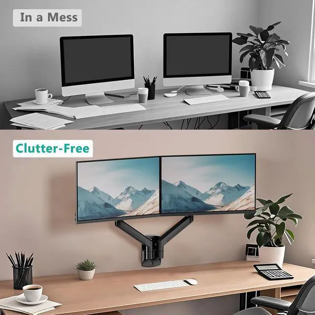 Alt view image 3 of 7 - WALI Dual Monitor Wall Mount for 17-32 inch Screens, up to 22 lbs per Arm