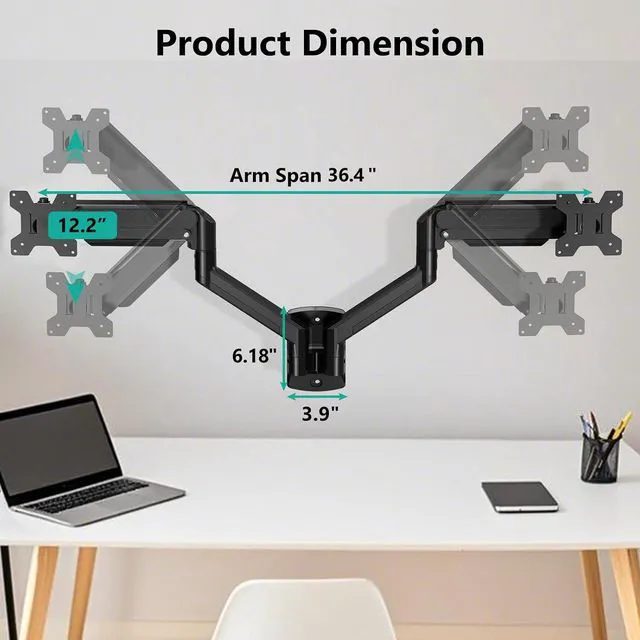 Alt view image 7 of 7 - WALI Dual Monitor Wall Mount for 17-32 inch Screens, up to 22 lbs per Arm