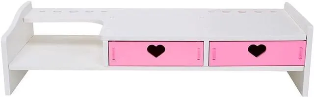 Main image of Kawaii Desk Organizer Cute Desk Organizer with Drawers Monitor Riser Stand Monitor Riser Computer Stand for PC, Laptop, Printer