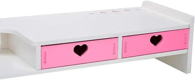 Alt view image 6 of 7 - Kawaii Desk Organizer Cute Desk Organizer with Drawers Monitor Riser Stand Monitor Riser Computer Stand for PC, Laptop, Printer