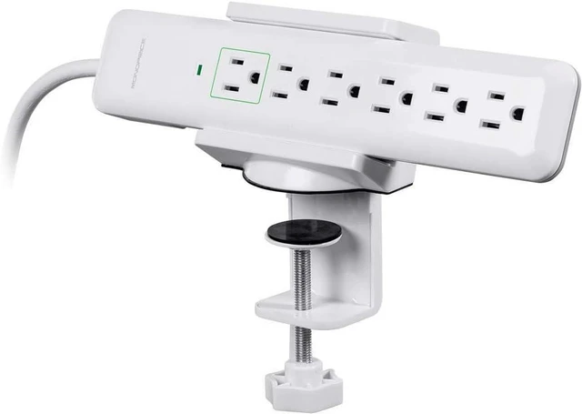 Alt view image 3 of 5 - Monoprice Desk Clamp Holder for Surge Protectors, Power Strips, USB Hubs - Designed for Use With Sit-Stand Desks, White - Workstream Collection