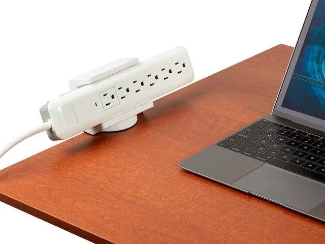 Alt view image 5 of 5 - Monoprice Desk Clamp Holder for Surge Protectors, Power Strips, USB Hubs - Designed for Use With Sit-Stand Desks, White - Workstream Collection