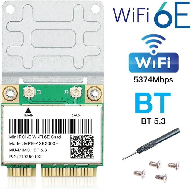 Alt view image 2 of 7 - WiFi 6E Mini PCIe Card Tri-Band 5400Mbps BT5.3 Laptop Upgrade
