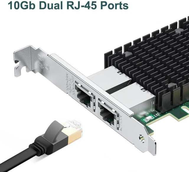 Alt view image 3 of 7 - ipolex 10Gb Network Card Compatible for Intel X540-T2 PCIE Ethernet Card with X540-BT2 Chip, Dual RJ45 Port, 10G Converged Network LAN Adapter, Support Windows/Linux/Vmware/ESX/Freebsd Server