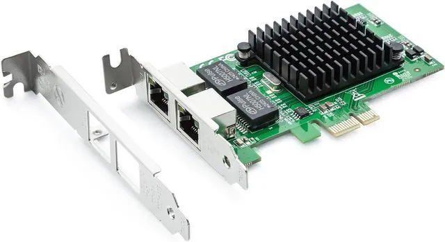 Main image of Gigabit Dual NIC with Intel 82576 Chip, 1Gb Network Card Compare to Intel E1G42ET NIC, 2 RJ45 Ports, PCI Express 2.1 X1, Ethernet Card with Low Profile for Windows/Windows Server/Linux