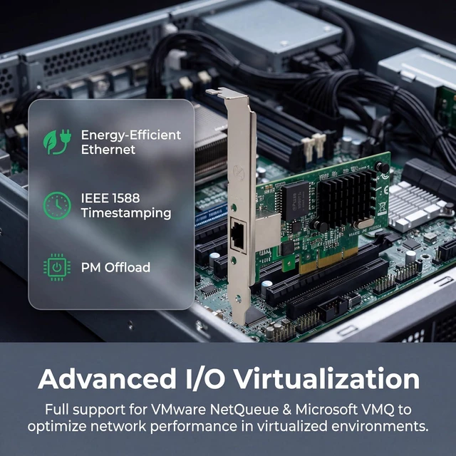 Alt view image 3 of 7 - PCIe Gigabit Ethernet Server Adapter with Broadcom NetXtreme BCM5751 10/100/1000Mbps Gigabit Desktop PCI-E Network Card NIC
