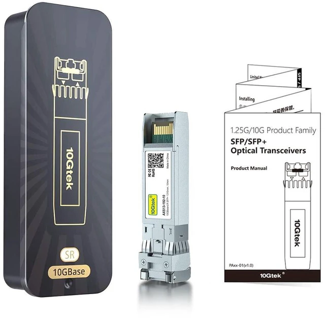 Alt view image 6 of 6 - 10Gtek 10GBase-LR SFP+ Transceiver, 10G 1310nm SMF SingleMode LC Fiber Optic Module, up to 10km, for Cisco SFP-10G-LR, Meraki MA-SFP-10GB-LR, Ubiquiti UniFi UF-SM-10G, Mikrotik, Fortinet, TP-Link