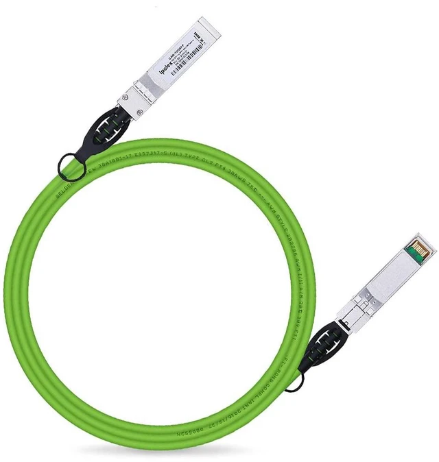 Main image of ipolex Colored 10G SFP+ Twinax Cable, Direct Attach Copper(DAC) Passive Cable in Green, 3m (9.84ft), for Cisco SFP-H10GB-CU3M, Meraki, Ubiquiti, Mikrotik, Intel, Fortinet, Netgear, D-Link