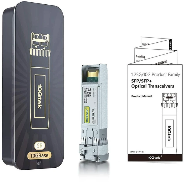 Alt view image 6 of 6 - 10Gtek 10GBase-SR SFP+ Transceiver, 10G 850nm MMF, up to 300 Meters, Compatible with Mikrotik S+85DLC03D