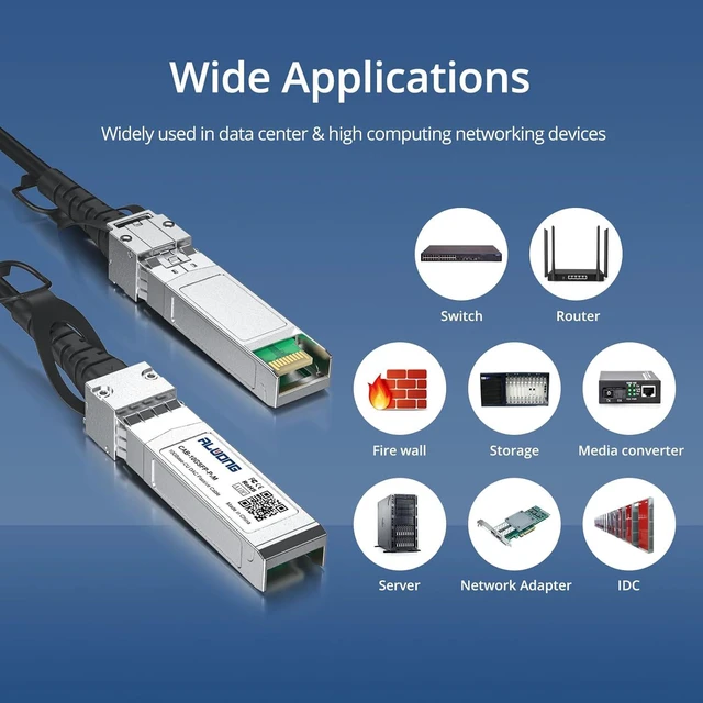Alt view image 5 of 7 - 10G SFP+ Direct Attach Copper Twinax Cable, 2-Pack 1m/3.28ft