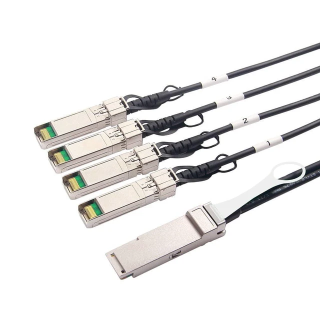 Alt view image 2 of 7 - 10Gtek 40G QSFP+ to 4xSFP+ Breakout DAC for Cisco QSFP-H40G-CU5M - 40GBASE-CR4 Passive Direct Attach Copper Twinax QSFP to SFP Cable for Cisco Devices, 3-Meter(10ft)