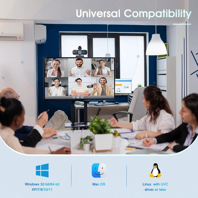 Alt view image 7 of 7 - TRAUSI 1080P FHD Webcam with Noise-Canceling Mic, Auto Light Correction, Privacy Cover and Wide Angle Lens, Plug & Play USB Camera for Laptop/Desktop/PC/Mac, Compatible with Zoom/Teams/Streaming