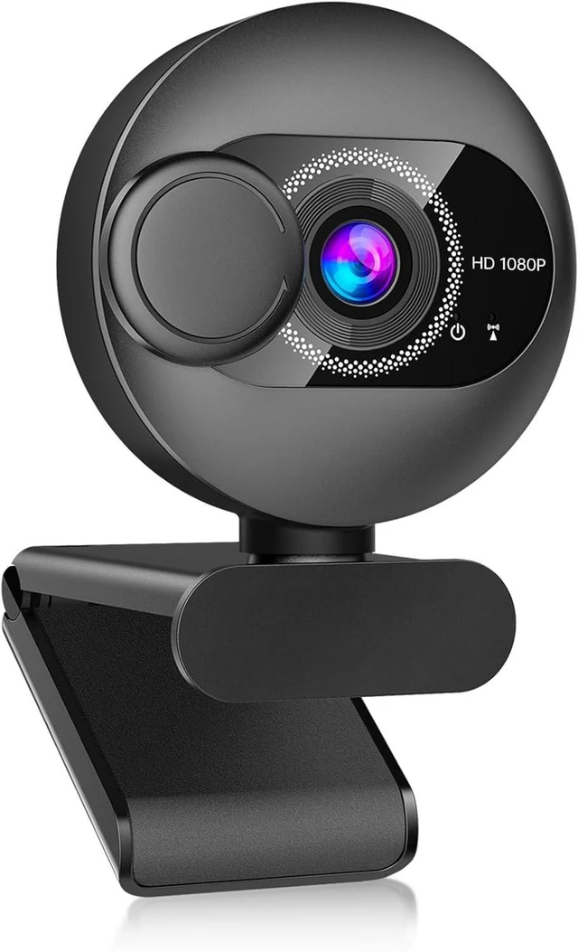 Main image of Webcam for PC with Microphone - 1080P FHD Webcam with Privacy Cover, Noise Cancellation, Wide-Angle Lens, Auto Light Correction, Plug and Play USB Web Camera for Laptop, Desktop, PC, Mac, Zoom, Skype