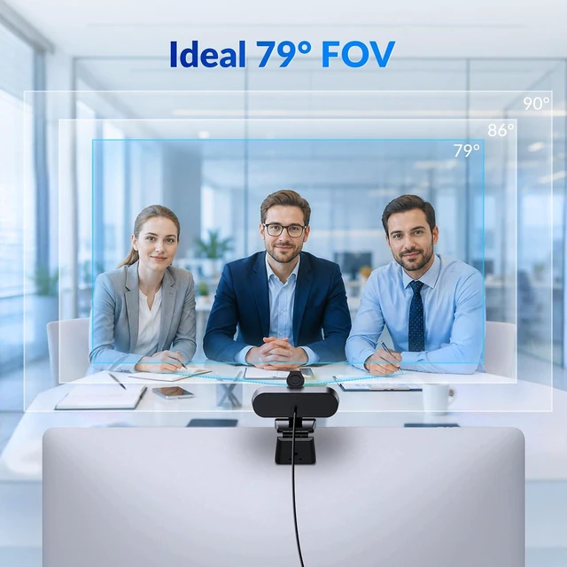 Alt view image 6 of 7 - 4K Webcam for PC - Ultra 4K HD , PDAF & CDAF Autofocus, 79°FOV, Dual Mics