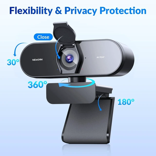 Alt view image 7 of 7 - 4K Webcam for PC - Ultra 4K HD , PDAF & CDAF Autofocus, 79°FOV, Dual Mics