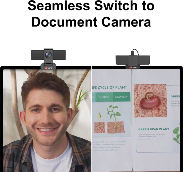 Alt view image 3 of 7 - JOYUSING Flip600S 4K Webcam for PC, Ultra HD Webcam with tripod, PDAF Autofocus, Noise-Cancelling Mics, 79° FOV, Auto Light Correction, Privacy Cover, for Conference, Streaming, Zoom/Teams/Google Meet