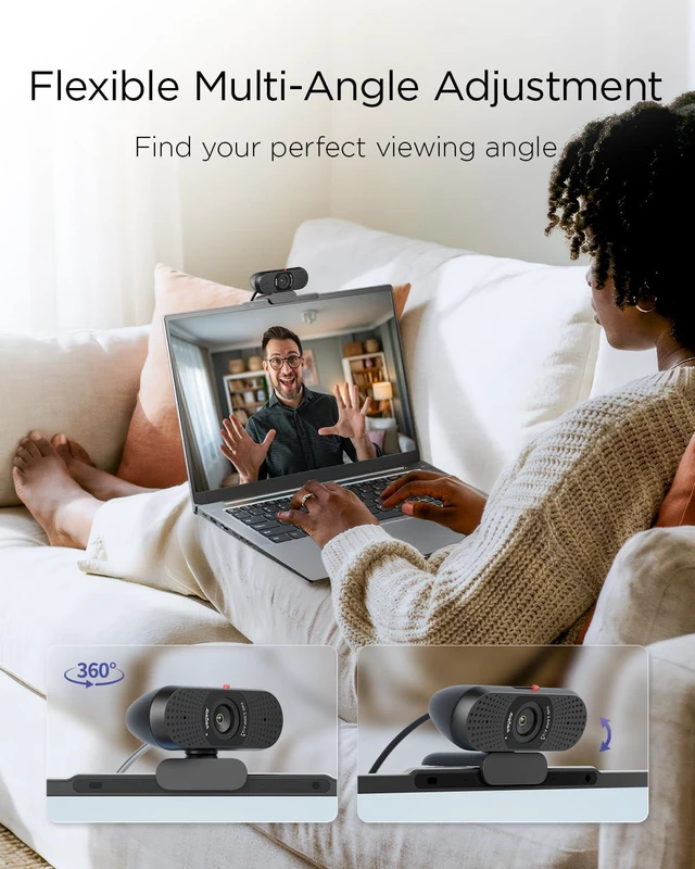 Alt view image 7 of 7 - wegear 1080P Webcam for PC, Full HD Computer Camera with Dual Mics, USB-A