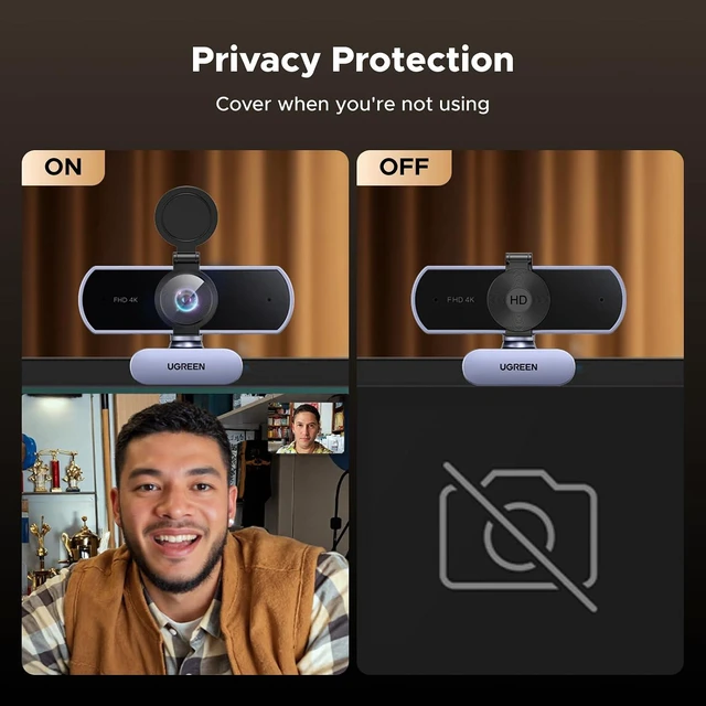 Alt view image 7 of 7 - UGREEN 4K@30fps Webcam for PC Ultra HD Web Camera with Noise-canceling Mics