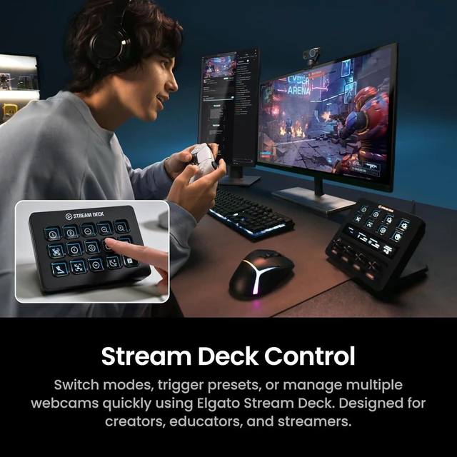 Alt view image 6 of 7 - Insta360 Link 2 Pro 4K PTZ Webcam for PC/Mac, 1/1.3 Sensor, Low-Light, AI Tracking, HDR, Directional Noise-Canceling Mics, Supports Stream Deck, Zoom, Teams, Twitch for Streaming or Meetings