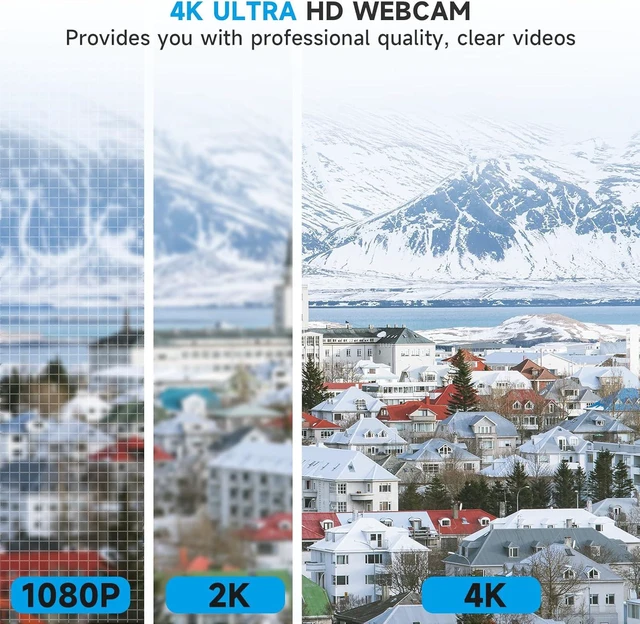 Alt view image 2 of 7 - AOC 4K Webcam for PC, Streaming Computer Camera with Noise-Canceling Mic