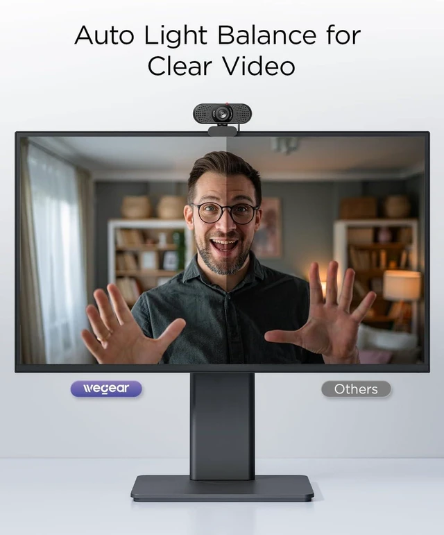 Alt view image 3 of 7 - wegear 1080P Webcam for PC, Full HD Computer Camera with Dual Mics, USB-A