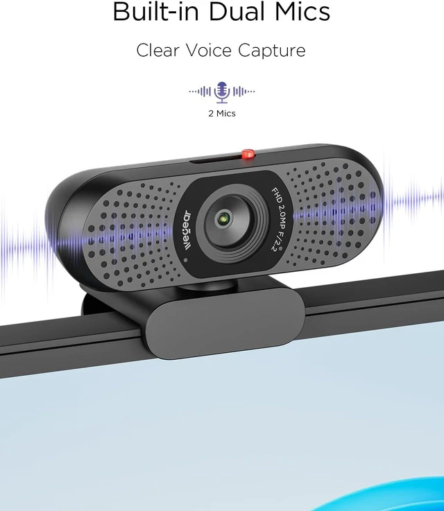 Alt view image 5 of 7 - wegear 1080P Webcam for PC, Full HD Computer Camera with Dual Mics, USB-A