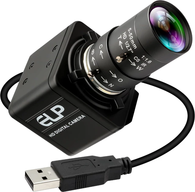 Main image of USB Camera 16 Megapixes High Resolution 5K USB Webcam with CS Mount 5-50mm Manual Varifocus Lens Close UP OpenCV Camera Free Driver Plug and Play for Windows Linux Laptop Jetson Nano