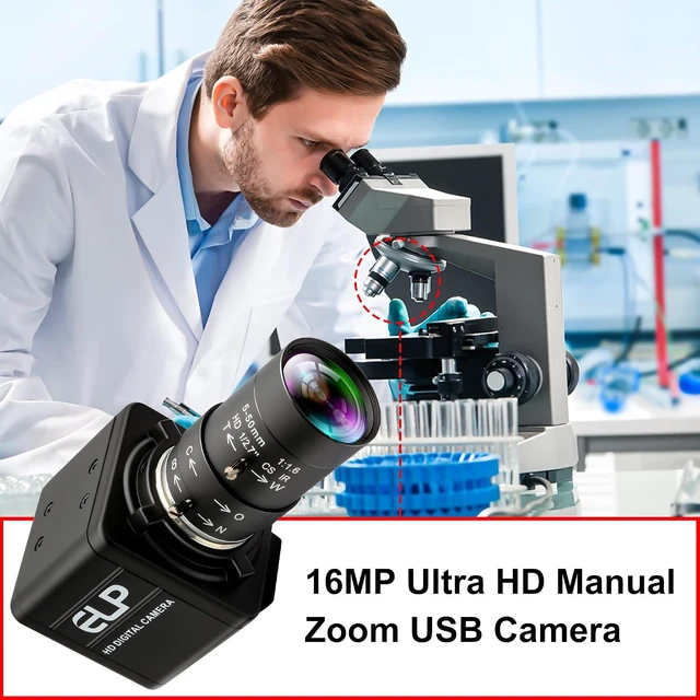 Alt view image 4 of 7 - USB Camera 16 Megapixes High Resolution 5K USB Webcam with CS Mount 5-50mm Manual Varifocus Lens Close UP OpenCV Camera Free Driver Plug and Play for Windows Linux Laptop Jetson Nano