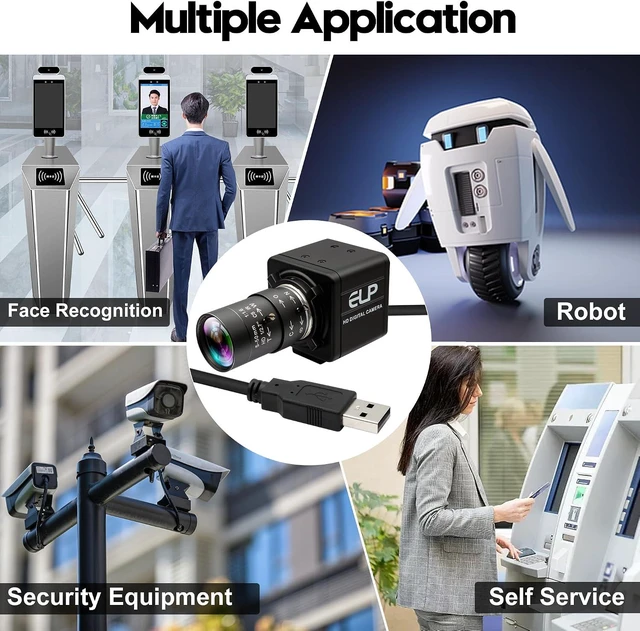 Alt view image 7 of 7 - USB Camera 16 Megapixes High Resolution 5K USB Webcam with CS Mount 5-50mm Manual Varifocus Lens Close UP OpenCV Camera Free Driver Plug and Play for Windows Linux Laptop Jetson Nano
