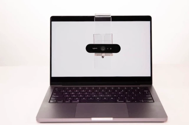 Alt view image 6 of 7 - PlexiCam Pro V2 | Center Screen/Middle Screen Webcam Mount | Position Any Webcam (Not Included) Anywhere/Any Screen (Laptops-32) | Tripod gooseneck teleprompter Alternative for Eye Contact Audience