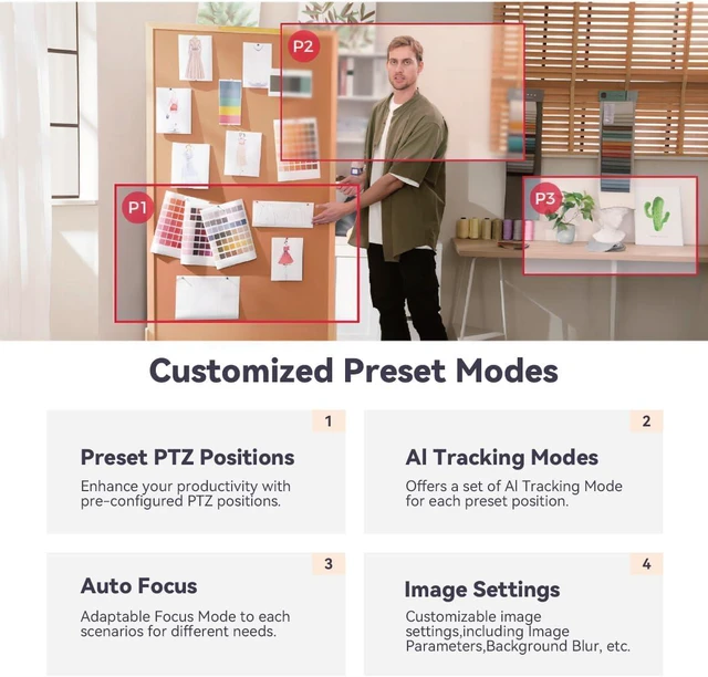 Alt view image 5 of 7 - OBSBOT Tiny 2 Lite 4K PTZ Webcam AI-Tracking, W Mini Tripod