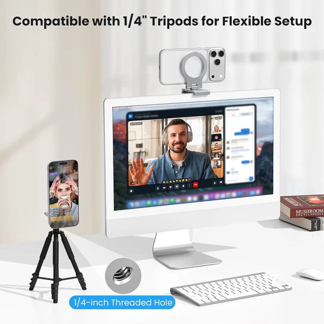 Alt view image 6 of 7 - Itramax 360° Continuity Camera iPhone Webcam Mount for iMac&Desktop Monitor