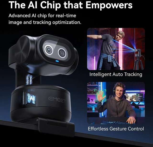 Alt view image 3 of 7 - EMEET PIXY Dual-Camera PTZ Camera 2K, AI Tracking, PDAF&AI Autofocus 0.2s