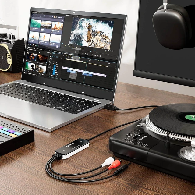 Alt view image 6 of 7 - USB 2.0 Audio Capture Card for Windows 10/8.1/8/7 and Mac OS 10.14-Audio Grabber for Vinyl Cassette Tapes to mp3 Converter